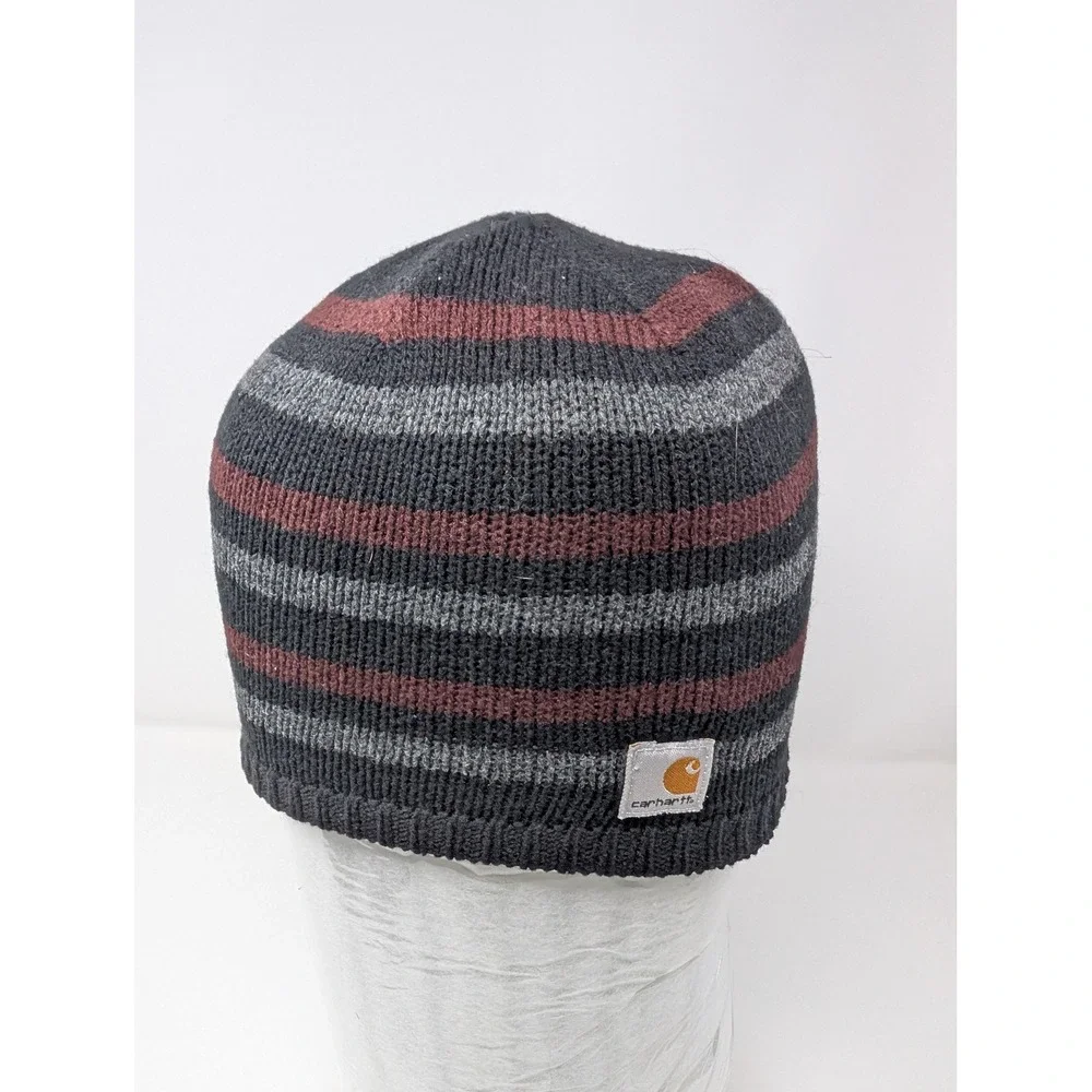 Northface Navy Fleece Lined Beanie + Carhartt Reversible Knit Hat Bundle‎ OS
